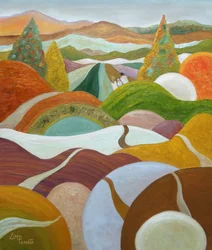 Sentiero vivace sul fianco della collina