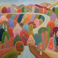 Un paesaggio immaginario pieno di vita