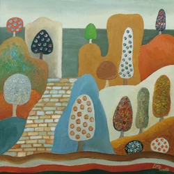 Paesaggio con alberi stravaganti