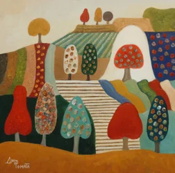Paesaggio con alberi stravaganti