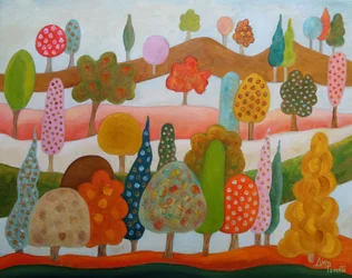 Paesaggio con alberi stravaganti