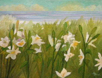 Fiori bianchi con vista sull