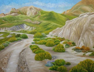 Sentiero tortuoso nel deserto