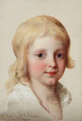 Studio di Ritratto di Francesco, Principe Ereditario di Napoli, da bambino, testa e spalle