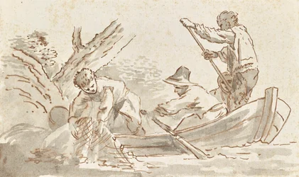 Pescatori che tirano le reti