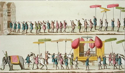 Processione del Re di Birmania, illustrazione da 