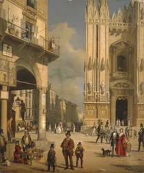 Piazza del Duomo, Milano, 1840