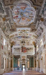 Soffitto della sala con i Quartieri di Bologna, Sala delle Guardie, Palazzo Ducale Estense, Sassuolo, Italia