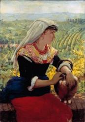 Ritratto di sua moglie in abiti del Monferrato
