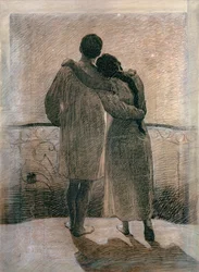Giovane coppia, pannello centrale dal trittico Sogno e realtà, 1905