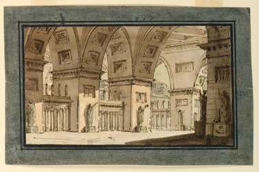 Progetto scenico, interno di un palazzo