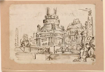 Progetto scenografico, piedistallo del monumento