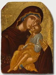 Icona della Madre di Dio e del Bambino Cristo Vergine Eleousa