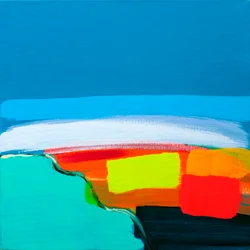 Paesaggio lime e rosso, 2017