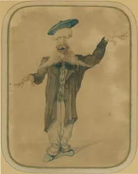 Caricatura di Telemaco Signorini di ritorno da Parigi, c.1884