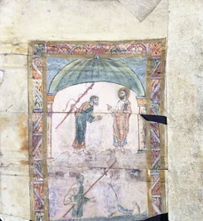 Cristo istruisce Pietro a Cafarnao sul tributo, c.1000 d.C.
