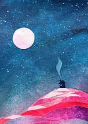 Accogliente casetta al chiaro di luna