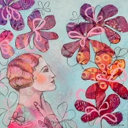 Donna vintage: sogno floreale