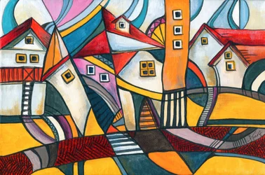 Città dai vivaci motivi geometrici