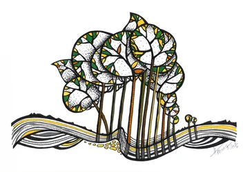 Illustrazione di un albero stravagante
