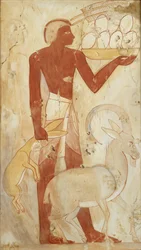 Copia di pittura murale, tomba privata 78 di Horemheb, Tebe, XX secolo