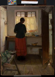 La cameriera in cucina