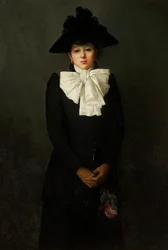 Ritratto di una giovane donna con una rosa in mano
