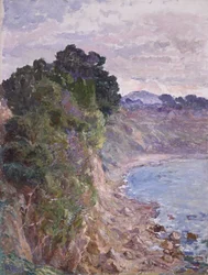Scogliere sulla costa di Sanary, Provenza (olio su tela)