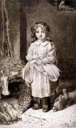 Bambina che Nutre le Colombe