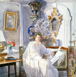 Giovane donna in bianco