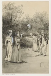 Uomini e donne giocano a croquet