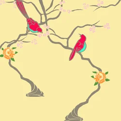 Uccelli in fiore