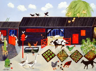 Raccolta di fagioli, 2004 (acrilico)