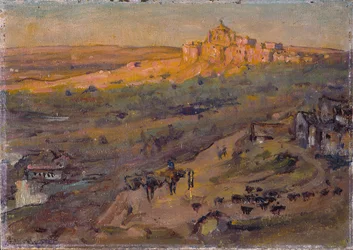 Toledo Spagna, Sole del pomeriggio (olio su tela montata su tavola stratificata)