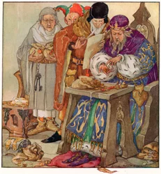 Il re era nel suo ufficio, contando i suoi soldi