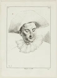 Testa di uomo (con cappello e gorgiera)
