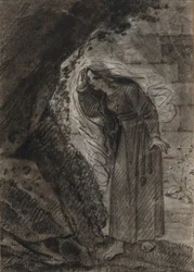 Agnès che entra in una grotta, 1790-1800 circa (gesso nero)