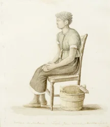 Ritratto di profilo di una donna afroamericana seduta, non datato