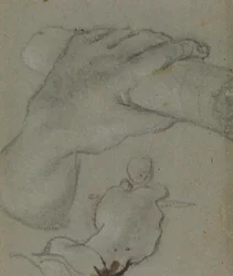 Carracci - v studio per le mani di San Giovanni E, RCIN 902115