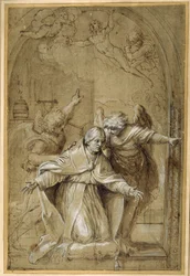 San Gregorio assistito dagli angeli che pregano per le anime del Purgatorio