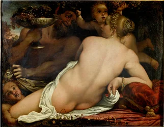 La baccante, Venere, satiro e due cupidi (dettaglio)