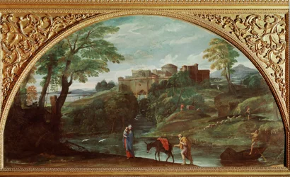 La fuga in Egitto. Dipinto di Annibale Carracci detto Carrache (1560-1609). Galleria Doria Pamphilj, Roma, Italia