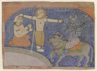 Shiva uccide Yama con il suo tridente