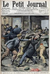 Un poliziotto ferito durante una manifestazione antimilitarista ad Aubervilliers, prima pagina del giornale Petiter Journal del 31 gennaio