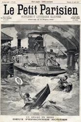 Incidente nella Senna: due persone in una barca affondata. In "Le Petit Parisien", 25/04/1897