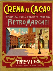 Pubblicità per la crema di cacao Marcati di Treviso