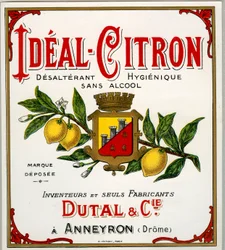 Pubblicità per una bevanda al limone francese chiamata ideal-lemon (cromolitografia)