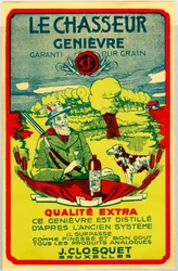 Adesivo pubblicitario per il liquore jenever dal Belgio
