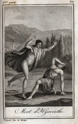 Apollo e Giacinto (Morte di Giacinto). Incisione del 1819 in 