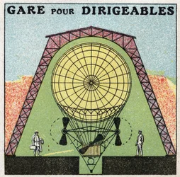 Palloni: stazione per dirigibili. Illustrazione anonima del 1925. Collezione privata.